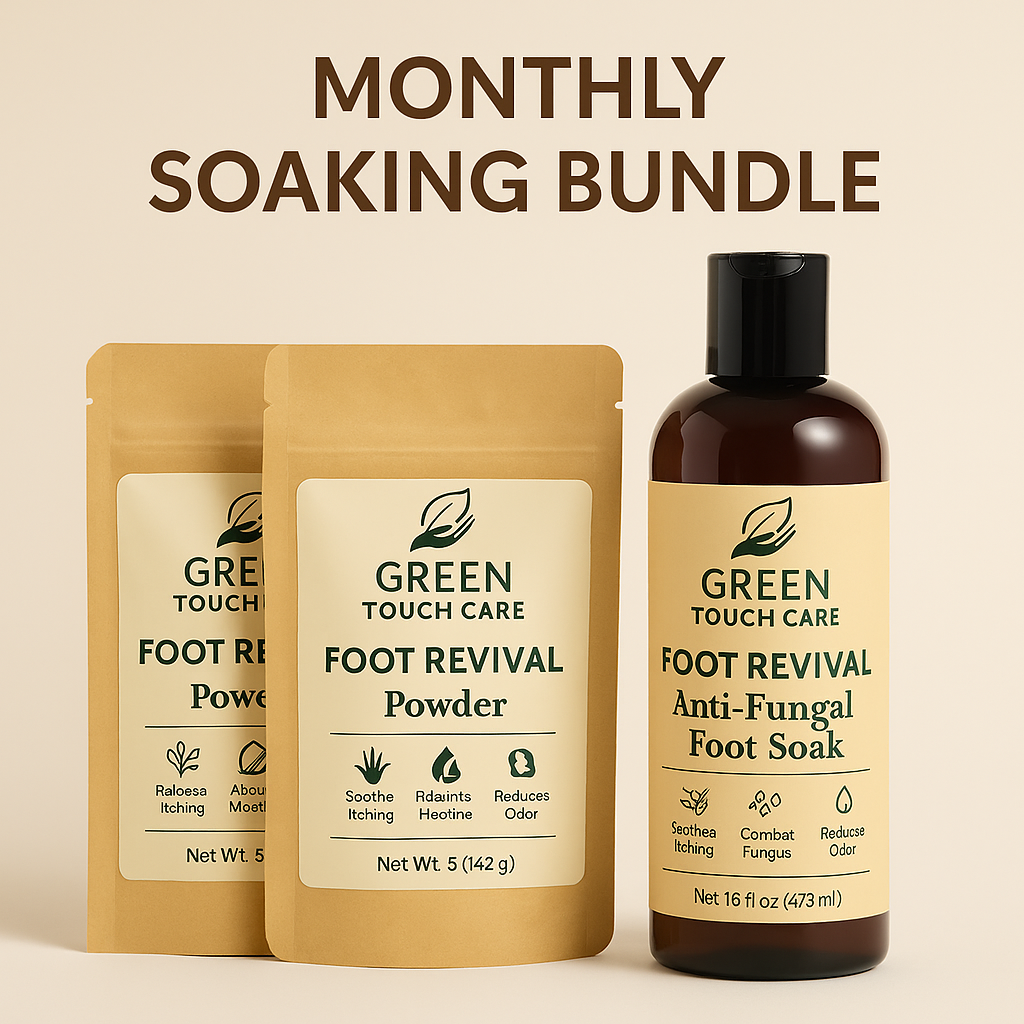Foot Revival Spa Bundle – Soak + Foldable Basin
Includes:
• 1 Foldable Foot Soak Basin (BPA-free, collapsible)
• 1 Foot Revival Liquid Soak (8 oz)
• 4 Foot Revival Powder Soak Pouch (1 oz)